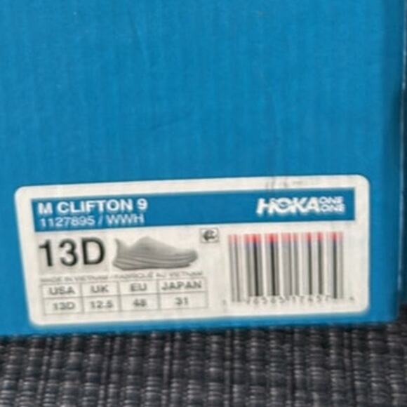 NEW HOKA Triple White Clifton 9 Sneakers Walking Shoes Men size 13 D main image 7
